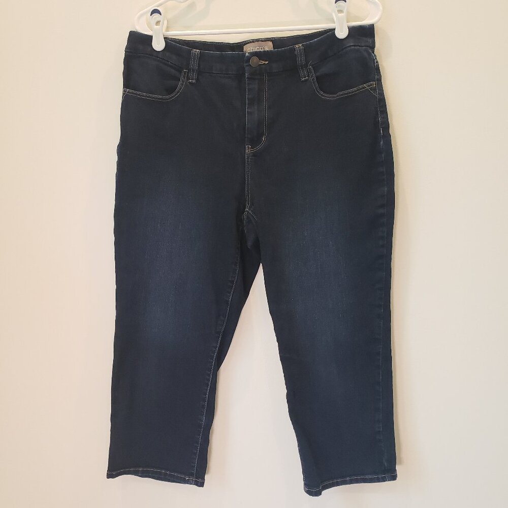 Chico's Capri Dark Blue Zipper Closure Size 1/32